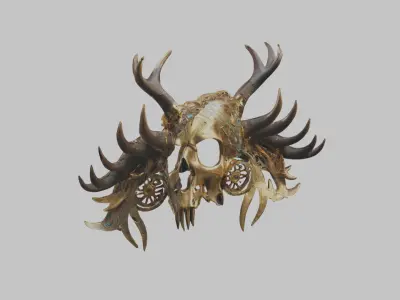 magical shamans Head MAsk Low-poly 3D model