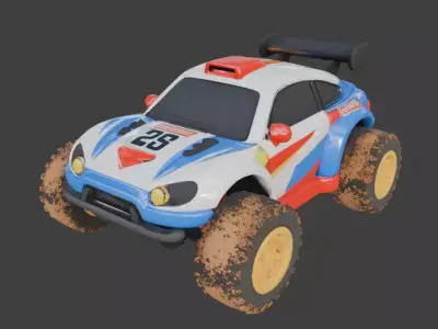 Stylized All-Terrain Rally Car 3D Model Low-poly 3D model