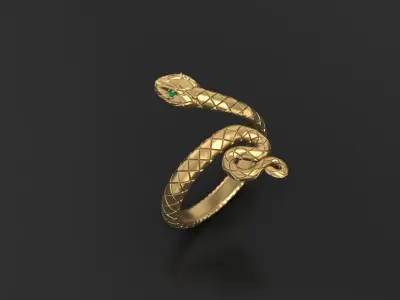 Beautiful snake ring 3d model 3D print model