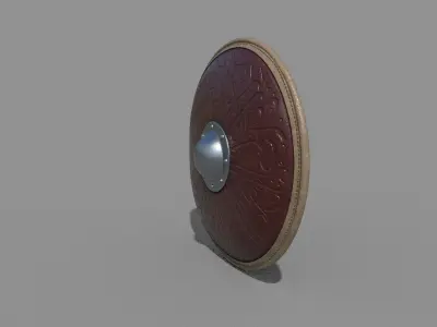 Medieval round shield 3D model