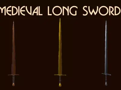 Custom Long Sword Free low-poly 3D model
