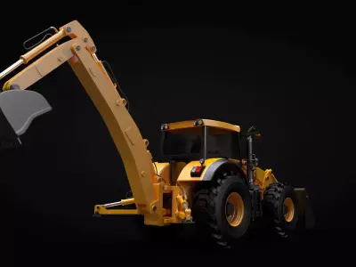 Modern Backhoe Loader 3D model
