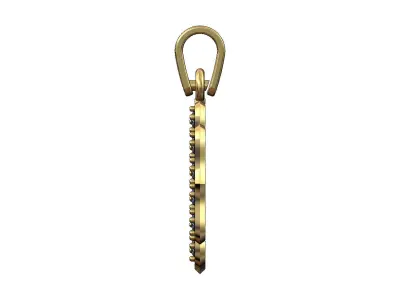 Diamond ornamental square vintage pendant with bail 3D print model