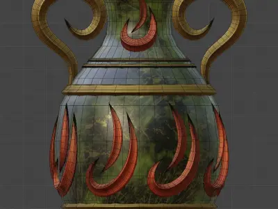 Antique Malachite Vase 3D model