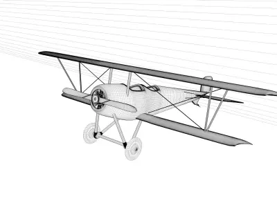 Neuport vintage biplane 3D model