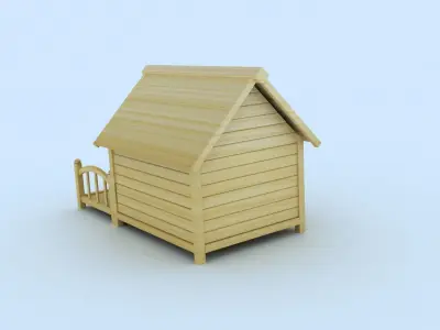 Doghouse wooden dog house 3D model purchase