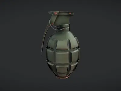 green military hand grenade  3D model