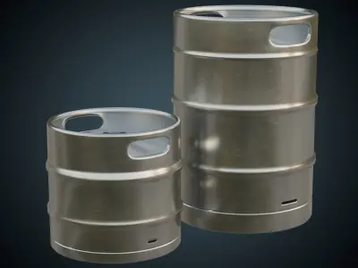 Beer Kegs 1A Low-poly 3D model