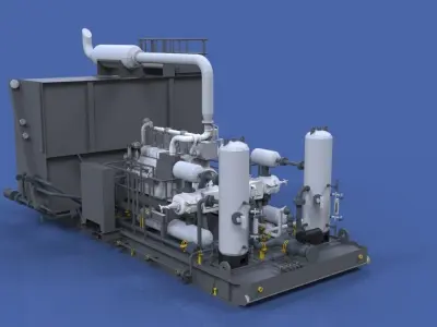 3d compressor gas Free 3D model