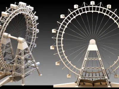 33 Funfair Objects- Vol 01- High detail 3d models 3D model