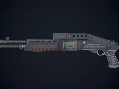 LowPoly Spas gun Low-poly 3D model