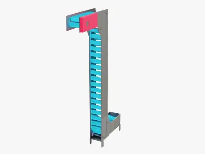 Multi Point Bucket Elevator Modular Low-poly 3D model