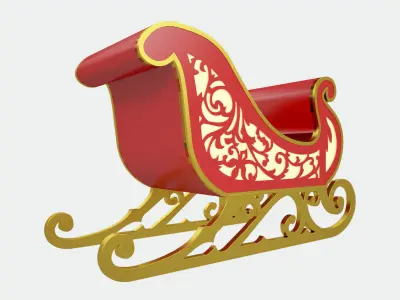 Santa Claus Sleigh  3D model