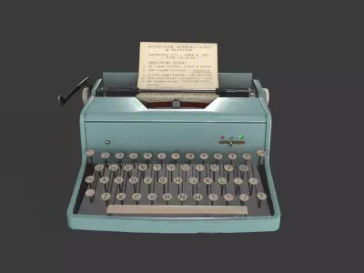 Typewriter Low-poly 3D model