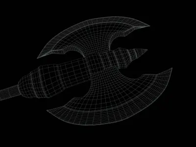 Engraved steel axe Free low-poly 3D model