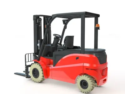 Electrical Forklift Rigged and Animated 3D model