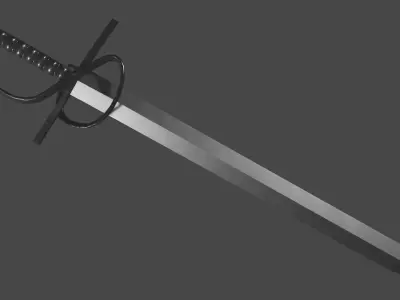 Gladius sword with Flamberge handle Low-poly 3D model