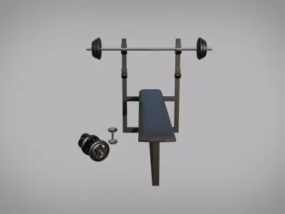 Gym lifting bench Low-poly 3D model