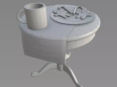 Christmas Chair with Props Set Low-poly 3D model