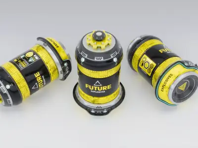Sci-Fi Grenade Low-poly 3D model 2