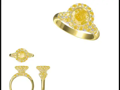 JCD Format Antique color stone rings 3d jewellery design course 3D print model