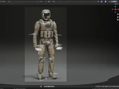 Special Forces Military Game Ready Soldier - UE4 Skeleton  Low-poly 3D model