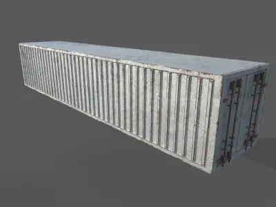 Cargo Container Slightly Rusted  Low-poly 3D model