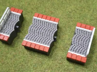 Double Edge Platform end barriers modules 1-87 FDM color FREE Free 3D print model