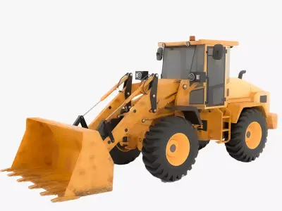 Detailed 3D Model of a Construction Wheel Loader Blender Low-poly 3D model