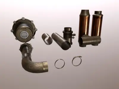 Steampunk Pipes Low-poly 3D model purchase