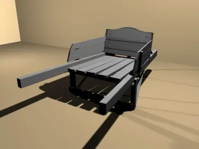 Old fashioned wheel barrow Free low-poly 3D model