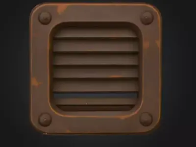Rustic Vent Grille Low-poly 3D model