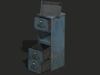 Old Office Cabinet - PBR Game Ready Low-poly 3D model purchase