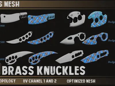 50 Brass Knuckles Base Mesh vol 01 3D model