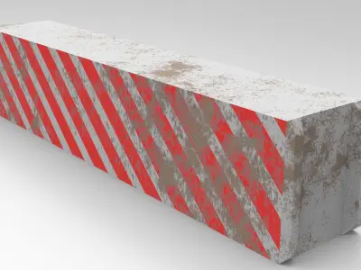 Concrete Barricade Low-poly 3D model purchase