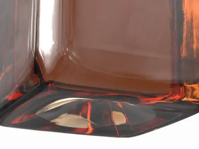 Amber Liquor Bottle No Label with Metallic Copper Cap 3D model