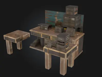 Workbench Setup  Detailed Crafting and Workshop Scene 3D model