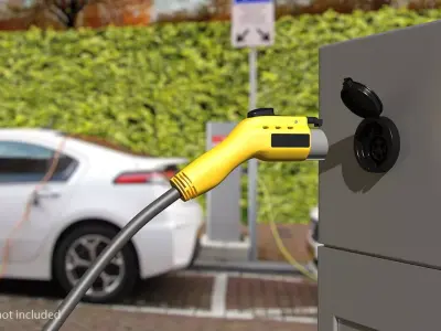 EV Charger Plug Socket 3D model