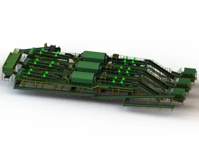 Sorting Plants for Municipal Solid Waste 3D model