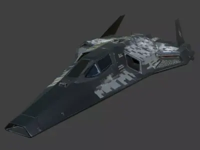 Realistic Sci Fi Stealth Fighter 3D Model Low-poly 3D model