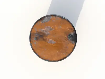 Rusty metal oil barrel 3D model