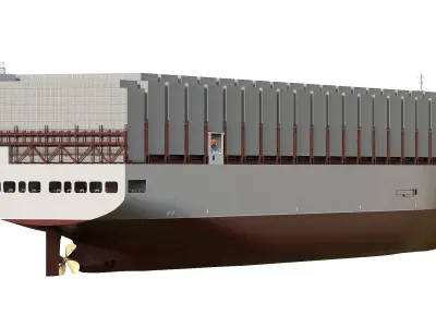 Next Generation Container Ship Grey 3D model