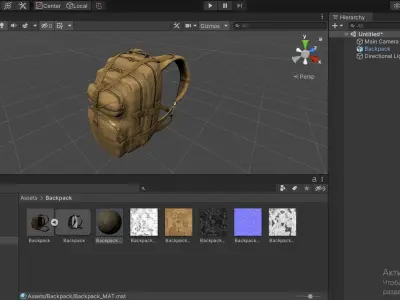 Military Backpack Low-poly 3D model