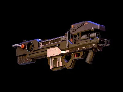 M6 GNR Spartan Laser Gun Low-poly 3D model