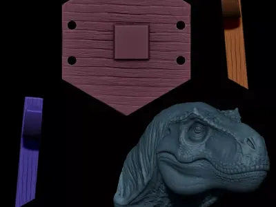 T-Rex Headphone Stand Highly Detailed Dinosaur Free 3D print model
