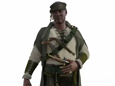 Pero The Good Pirate - Rigged 3D model