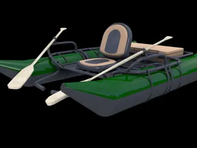 River Fishing Pontoon  Low-poly 3D model