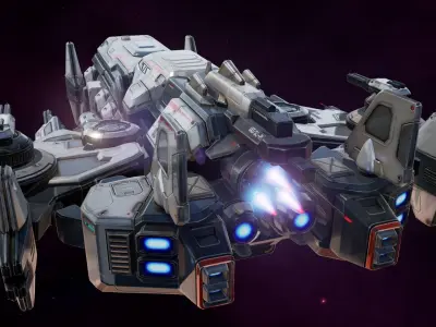 Spaceship Nemesis - low poly Low-poly 3D model