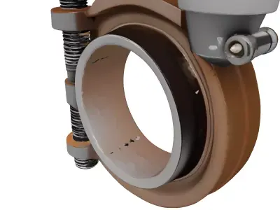 Industrial Pipe Clamp Component 3D model