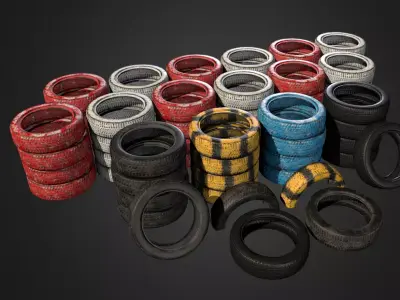 Tire Rainbow  Upcycled Joy for Playgrounds and Gardens 3D model
